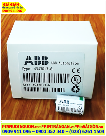 ABB 4943013-6; Pin nuôi nguồn ABB Robots ABB 4943013-6 lithium 3.6v 1200mAh /Xuất xứ PHÁP